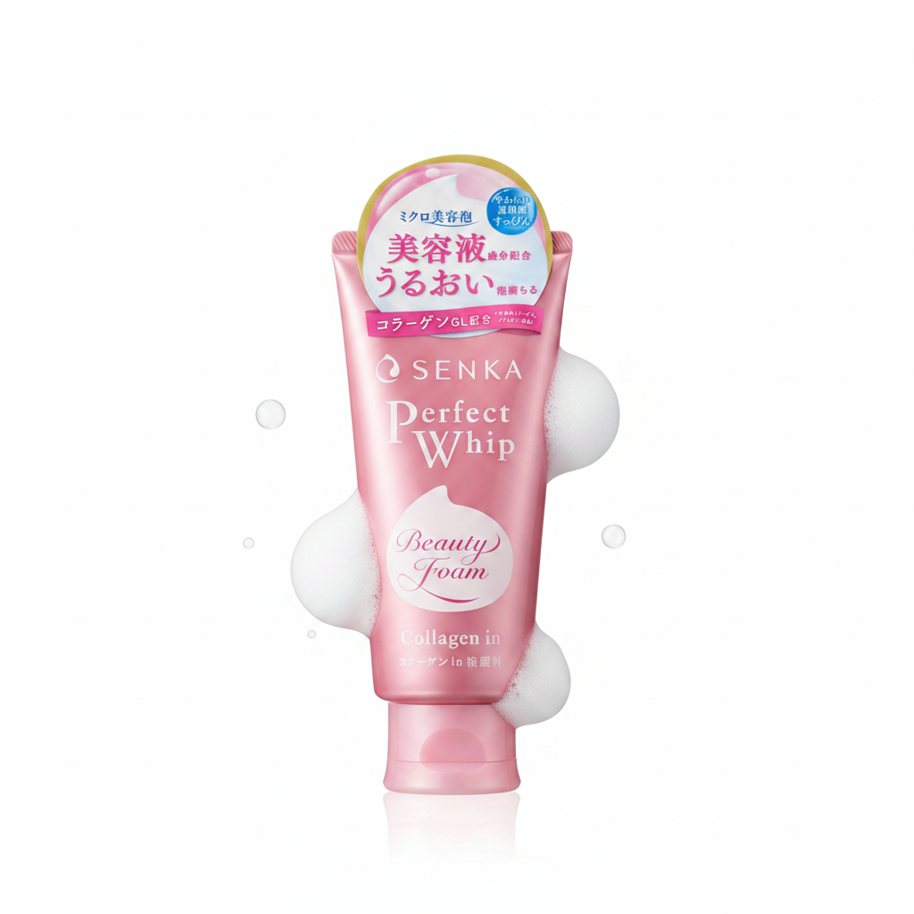 Senka Perfect Whip Beauty Foam Collagen In Face Wash – Professional Product Photo