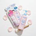 Softymo Speedy Cleansing Oil editorial product shot with pink rose petals and makeup brush