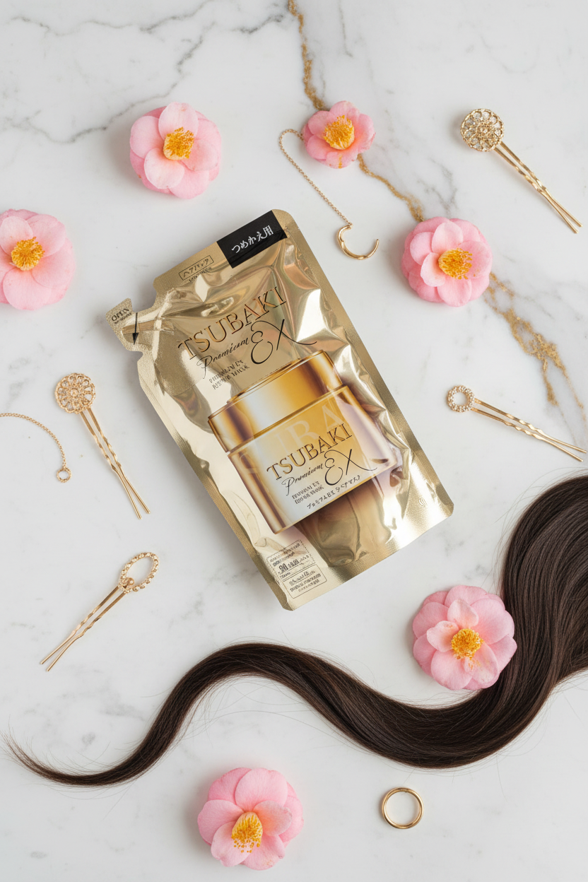 Tsubaki Premium EX Pinterest UGC ad - Japan import hair mask Bangladesh