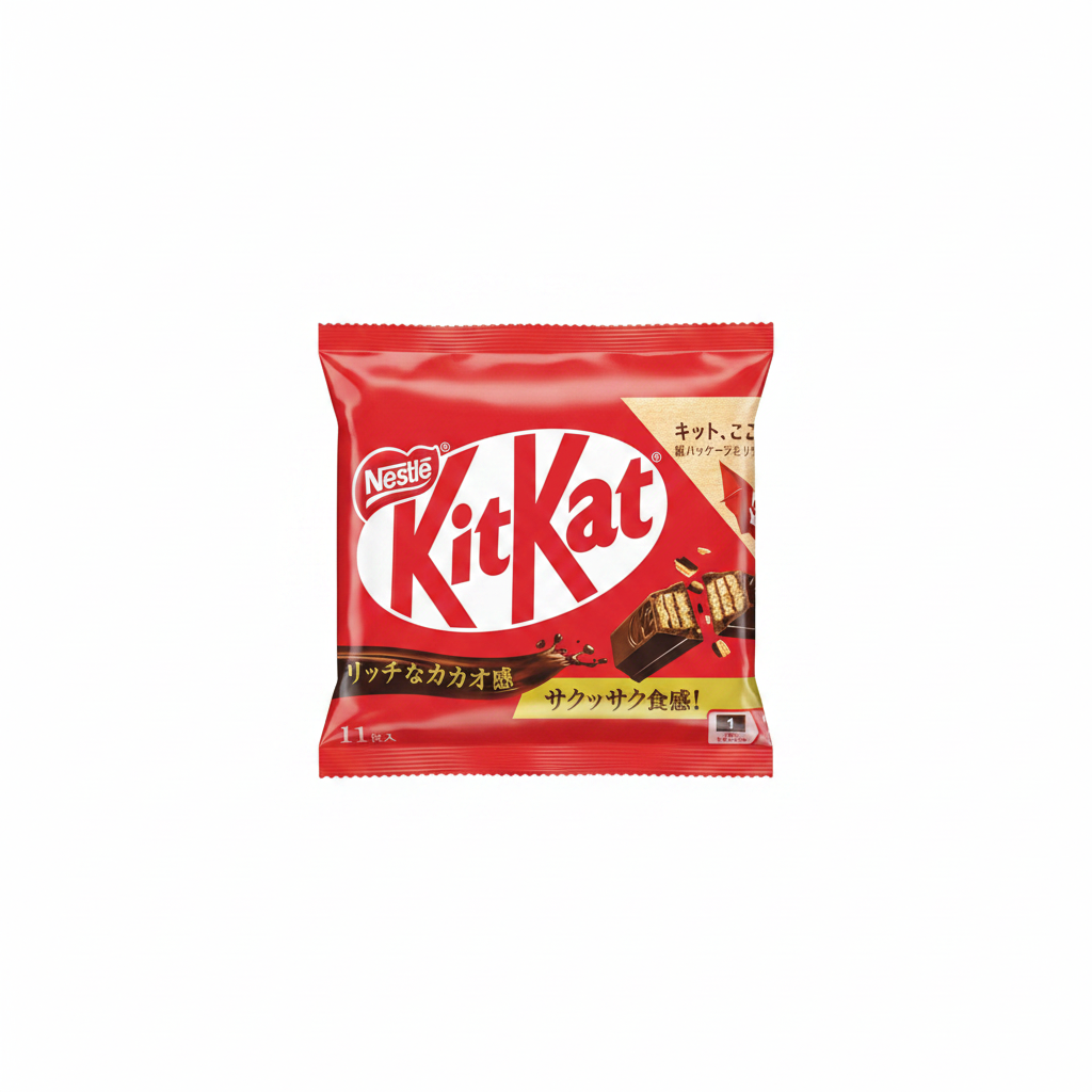 Authentic Japanese Nestle KitKat dark chocolate 11 pieces – bright clean product display on white background, imported from Japan, available in Bangladesh