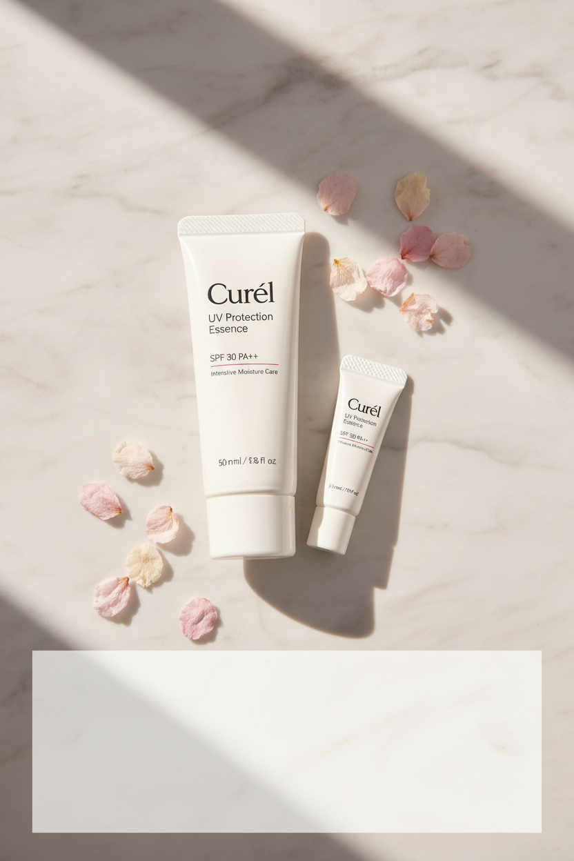 Curél Japanese UV Sunscreen SPF 30 Ceramide Skincare Set - Pinterest Style Lifestyle Photo Bangladesh