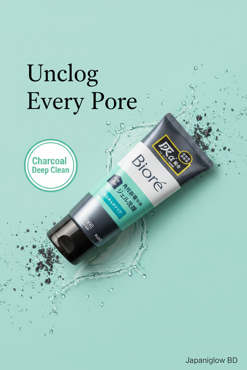 biore-charcoal-gel-facial-wash-pore-unclogging-200g-bangladesh-japaniglow-bd