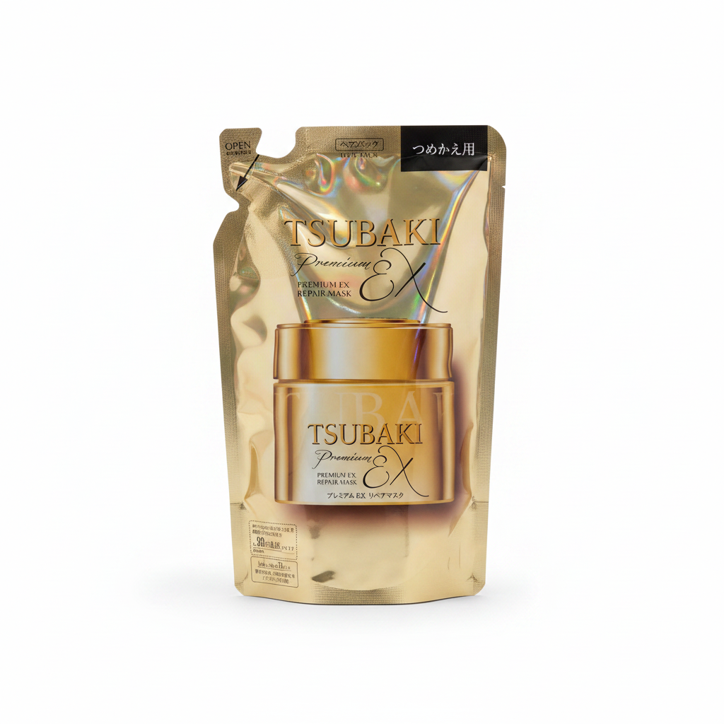 Tsubaki Premium EX Repair Mask product display - জাপানি হেয়ার মাস্ক পণ্য ছবি
